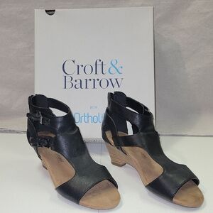 Croft & Barrow Women's Black Wedge Sandals